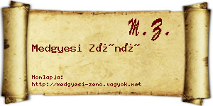 Medgyesi Zénó névjegykártya